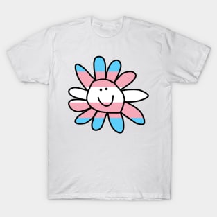 Transgender Pride Flag Daisy Doodle T-Shirt